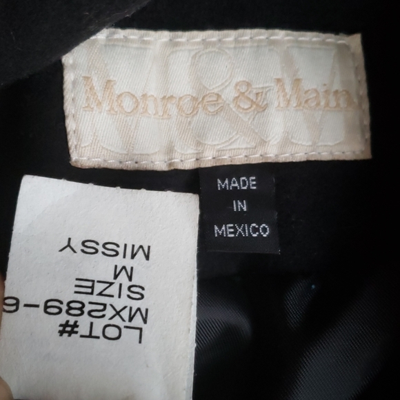Monroe & Main Blk Jacket  With Scarf Size M - Picture 8 of 8